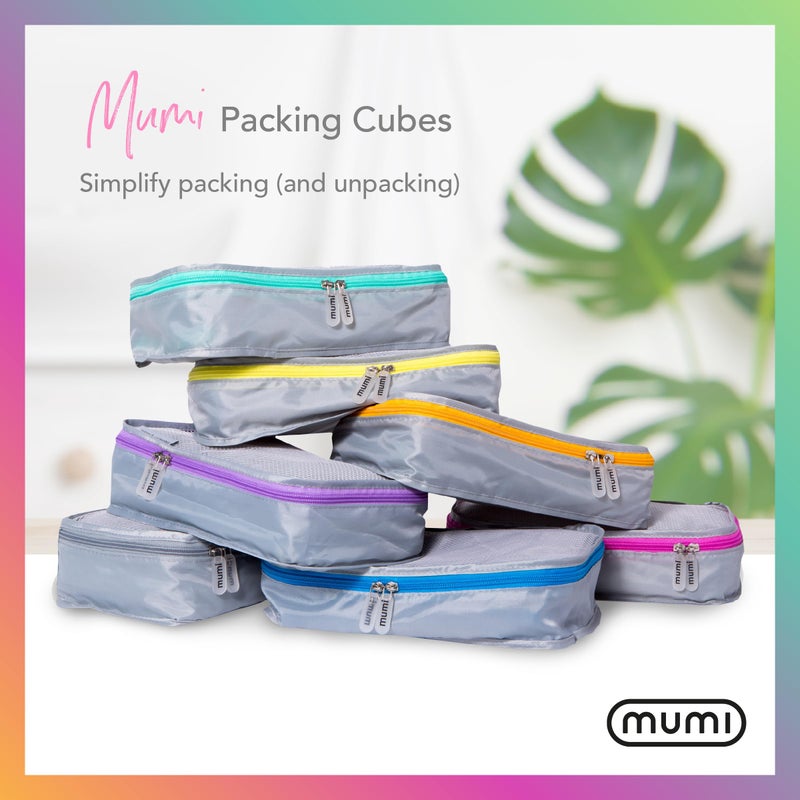 MUMI Packing Cubes - 5 Compression Packing Cubes for Travel, Luggage Organizer Bags for Suitcases, Carry-On, Duffle or Backpack â€“ Mesh, Waterproof Bags for Clothes, Kids & Travel Accessories - Blue - Image 2
